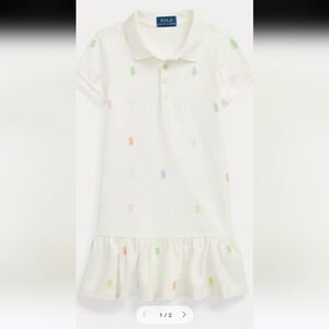 Polo by Ralph Lauren Kids White Polo with Colorful Embroidery